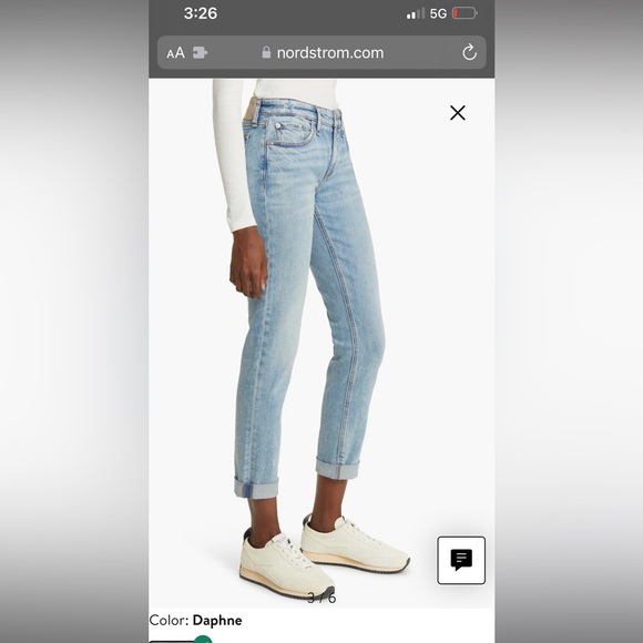Rag & Bone Dre Low-Rise Slim Boyfriend Ankle
Jeans, size 25, light wash - Picture 5 of 8